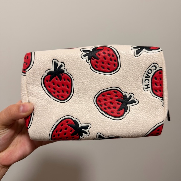 Coach Strawberry Print Cosmetic Pouch - Picture 4 of 8